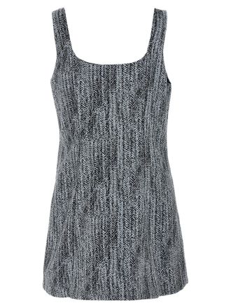 Ganni Cotton Tweed Mini Dress - Gray