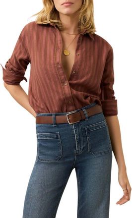 Faherty Nazar&eacute; Relaxed Flannel Button-Up Shirt in Cliff Walk Stripe at Nordstrom Rack, Size X-Small