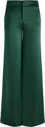 Alice & Olivia Broeken, Dames, Groen, S, Polyester, Dylan High-Waist Wide Leg Pant