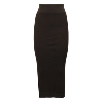 Rick Owens Temple Calf Skirt - Dames - Rokken - Zwart - Maat: M Wol