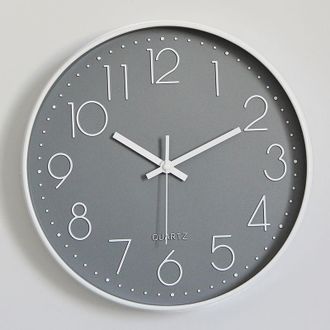 OEM Reloj De Pared Moderno Y Silencioso, Sin Tictac, Ideal Para Dormitorio, Cocina O Sala De Estar - Gris - 30 Cm -crezuo