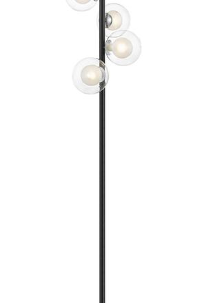 Netlighting Remy 6 Light Floor Lamp Chrome Black in Grey