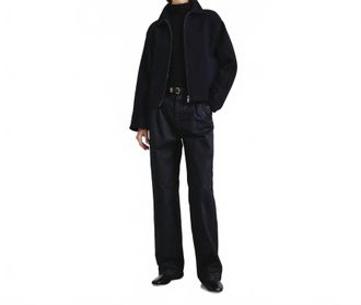 Pomandere Felted Wool Jacket In Navy
