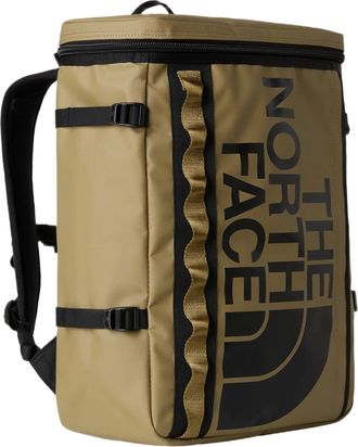 The North Face Structured Rectangular Beige Backpack With Bold Logo