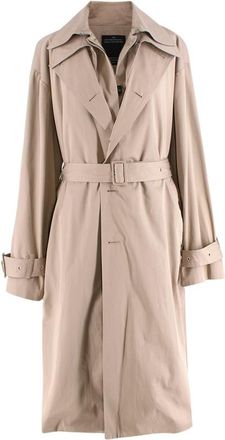 Rokh Beige Gabardine Double-Layered Trench Coat Size XXS