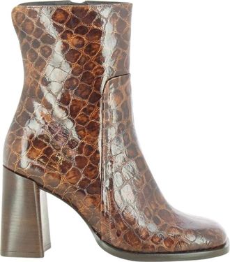 Zinda Dames Cognac Schoenen - Dames - Laarzen met Hak - Bruin - 41 EU - Schoenen
