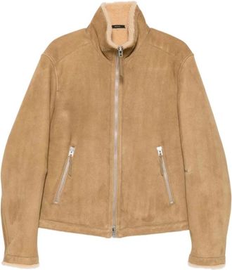 Tom Ford Jack met schapenvachtkraag van su&egrave;de - Heren - Leren en Su&egrave;de Jassen - Bruin - 3XL - Su&egrave;de - Jassen