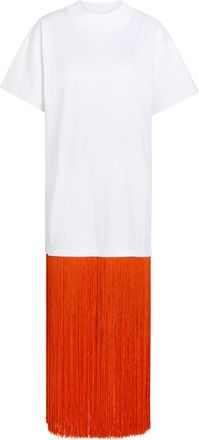 Alaia Fringed Cotton T-shirt - White - 38 (UK10 / S)