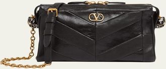 Valentino Garavani Small Chevron Patchwork Leather Shoulder Bag