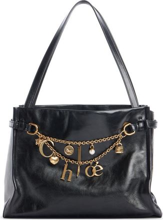 Chloé Charms Leather Tote in Black at Nordstrom