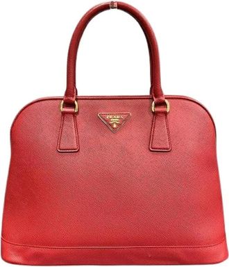 Prada Pre-owned Handbags, female, Red, Size: ONE SIZE Pre-owned Saffiano 2way bag