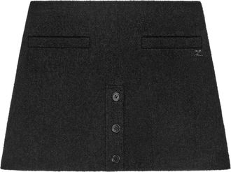 Courr&egrave;ges Minigonna con bottoni - Nero