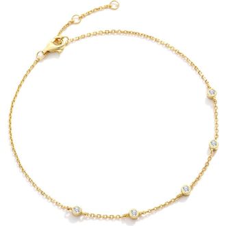 Mint & Lily Bezel Set Cubic Zirconia Bracelet in 18K Gold Vermeil at Nordstrom