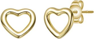 Rachel Glauber 14K Plated Heart Earrings