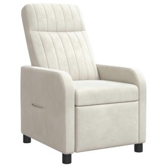 vidaXL Poltrona Reclinabile Crema Velluto (v) Vidaxl