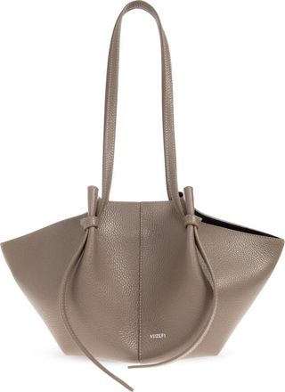 Yuzefi Tassen, Dames, Grijs, ONE Size, Leer, Mochi shopper tas