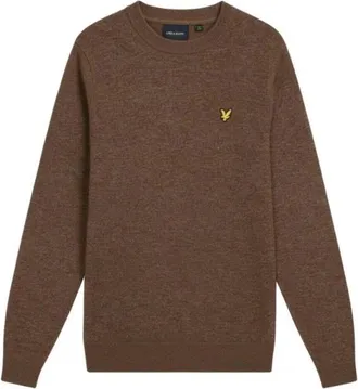 Lyle & Scott Rondgebreide trui - Heren - Ronde hals truien - Bruin - M - Truien & Vesten