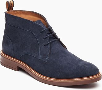base Mens Base London Lincoln Chukka Leather Mens Navy Boots - Blue - Size: 10