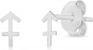 Allurez Sagittarius Zodiac Stud Earrings 14K White Gold