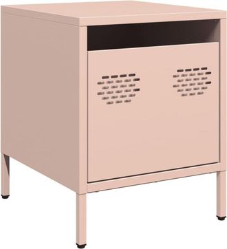 vidaXL Mesita de noche acero rosa 35x39x43,5 cm Vidaxl