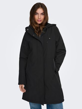 Only Parka ONLY ONLKARA LIFE PARKA CC OTW, Damen, Gr. XS, schwarz, Web, Obermaterial: 100% Polyester, unifarben, relaxed fit, Jacken Parka