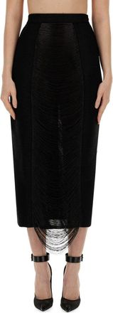 Alexander McQueen Viscose Blend Skirt - Black