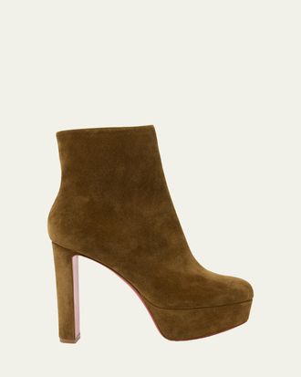 Christian Louboutin 55mm Loo Suede Ankle Booties