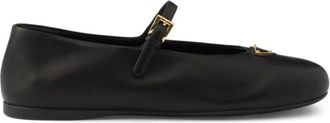 Prada Schoenen, Dames, Zwart, 37 EU, Leer, Prada Flat shoes Zwart