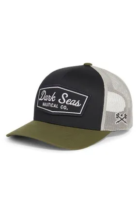 Dark Seas Winston Trucker Hat in Navy/Olive at Nordstrom