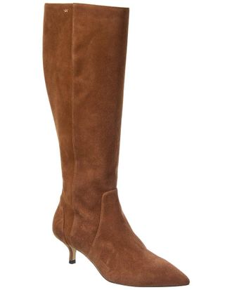 Stuart Weitzman Mara 50 Zip Suede Knee-High Boot