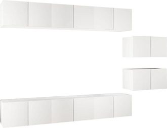 vidaXL TV Cabinets 8 pcs White Engineered Wood vidaXL