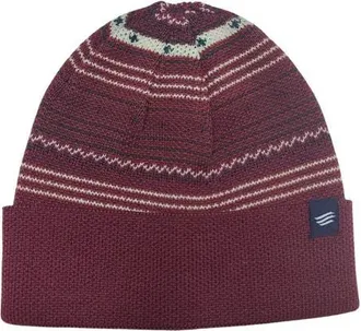United By Blue Merino Wool Modern Fair Isle Knit Beanie in Burgundy at Nordstrom