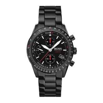 HUGO BOSS Aero Chronograaf Horloge - unisex - Accessoires - Zwart - Maat: ONE Size