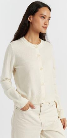 Chinti and Parker Wool Cashmere Blend Crew Neck Cropped Cardigan in Cream at Nordstrom, Size X-Small