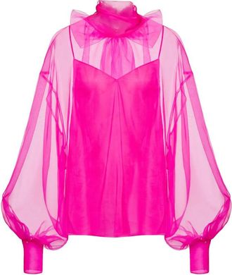Valentino Garavani Bow-Detail Organza Silk Blouse