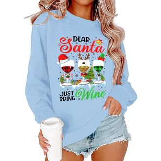 Generic Funny Christmas Jumpers for Women Uk Christmas Sweatshirt Ladies Womens Sweatshirts Long Ladies Sweaters and Jumpers Sweaters Women Humorous Pattern a