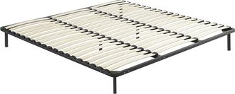 Vente-Unique Rete a doghe 200 x 200 cm 3 x 19 doghe Con piedi Nero - KALISTA di YSMÉE