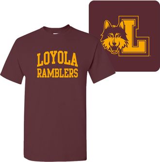 UGP Campus Apparel NCAA Front and Back Print, Team Color T Shirt, College, University - Red - Large