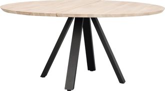 Rowico Grosser, runder Massivholz Tisch Carradale Ii ø 150 cm - Eiche gebleicht