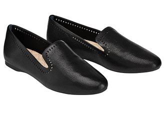 Birdies Starling Leather Laser Cut Flat Womens Shoes Jet Leather Laser Cut : 10.5 M