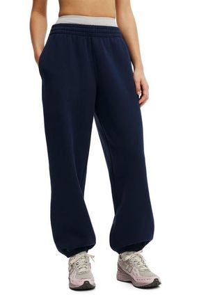 Cotton On Womens Active Plush Boyfriend Jogger in Prep Sport Navy at Nordstrom, Size Xx-Small