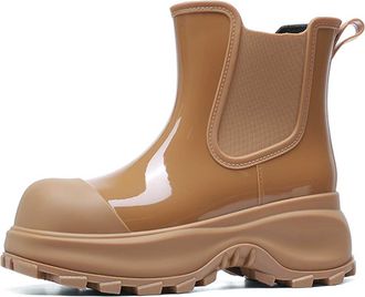 Generic Unisex Wellingtons Boots Knee Ladies Wellie Rubber Textile Lined Anti-Skid Slip On Shoe Comfortable Chelsea Shoes Wider Calf Fitting Rain Boot for Fes