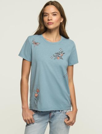 Lucky Brand Womens Multi Hit Floral Classic Crew