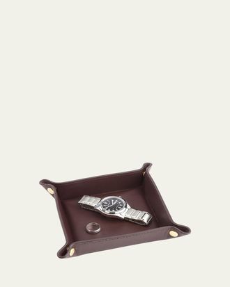 Royce Leather Monogrammed Leather Catchall Valet Tray