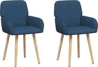 vidaXL Sillas De Comedor 2 Uds. Tela Azul 56,5 X 50 X 87,5 Cm Vidaxl