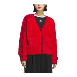 adidas Crafted Cardigan W - Dames - Sportshirts - Rood - L - Fitness
