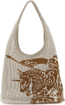 Burberry White Crochet Shopping Bag