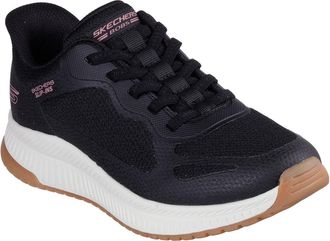 Skechers Slip-On Sneaker SKECHERS BOBS SQUAD 4, Damen, Gr. 35, schwarz (schwarz wei&szlig;), Mesh, Synthetik, Schuhe Slip-On Sneaker, Slipper, Freizeitschuh, Halbsch