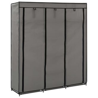 vidaXL Vidaxl - Armario Con Compartimentos Y Varillas Tela Gris 150x45x175 Cm