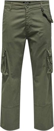 Only & Sons Only & Sons, Broeken, Heren, Groen, W32, Cargo broek voor mannen